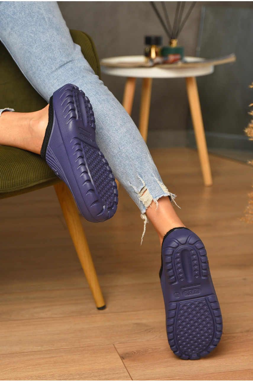 Калоші жіночі ез задника утеплені синього кольору С-41 205098