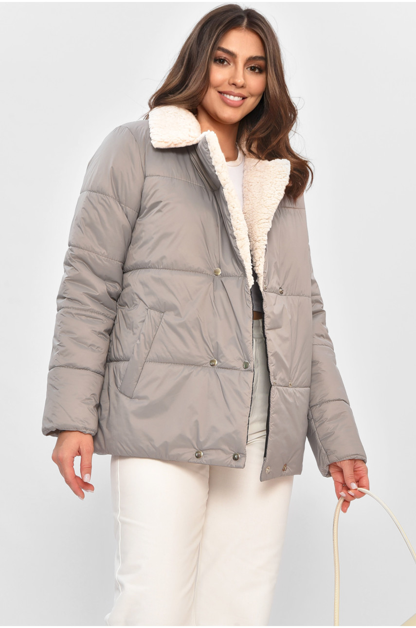 Куртка жіноча демісезонна сірого кольору 8873 205104