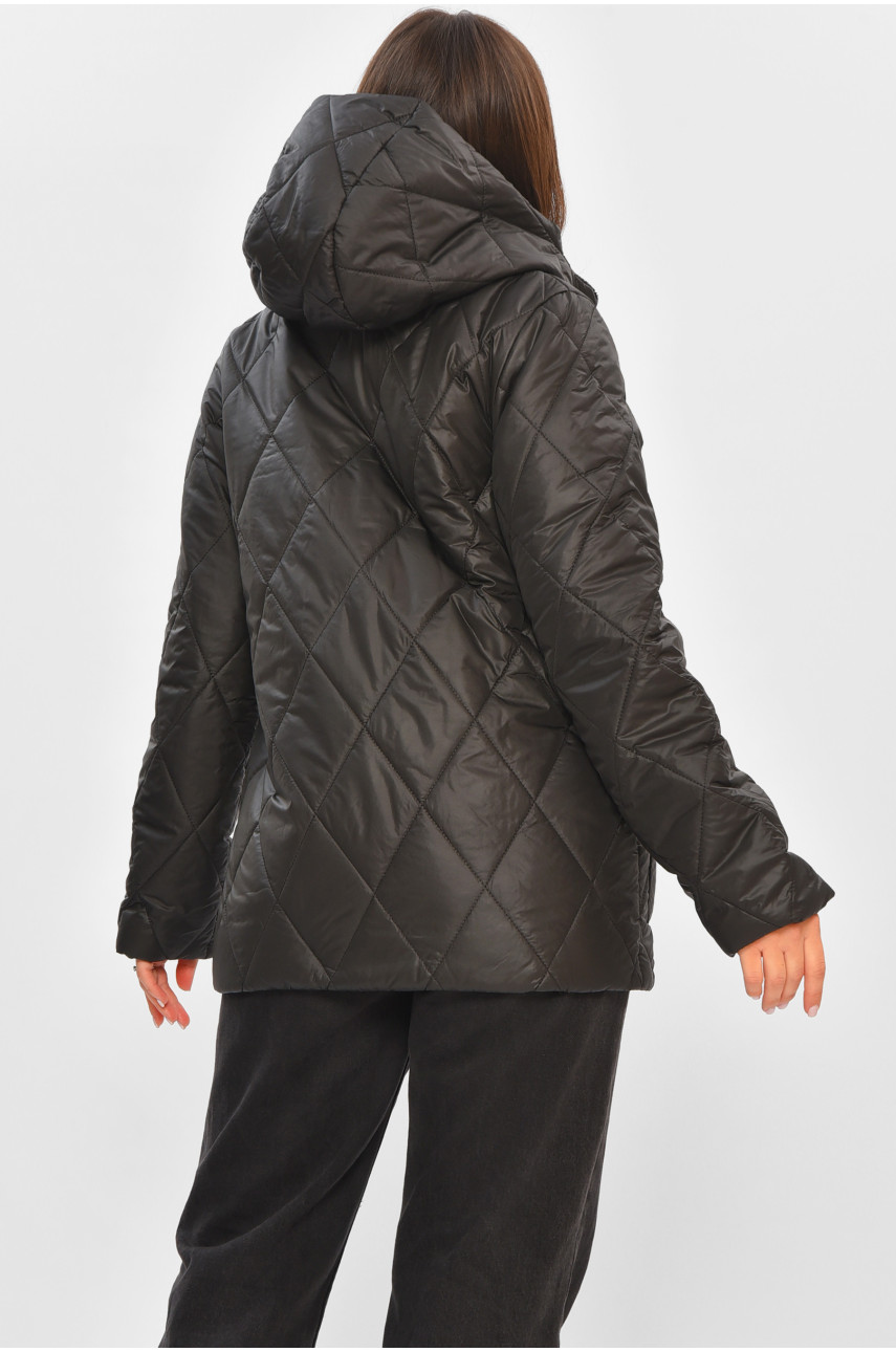 Куртка жіноча демісезонна чорного кольору 8870 205108 Куртка жіноча демісезонна чорного кольору 8870 205108