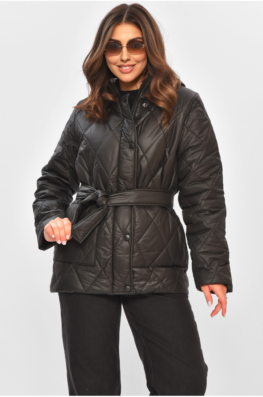Куртка жіноча демісезонна чорного кольору 8870 205109 Куртка жіноча демісезонна чорного кольору 8870 205109
