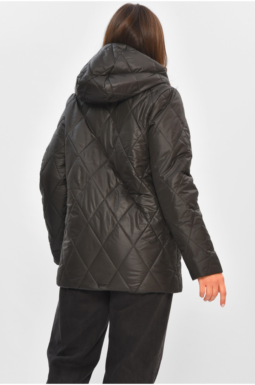 Куртка жіноча демісезонна чорного кольору 8870 205109 Куртка жіноча демісезонна чорного кольору 8870 205109