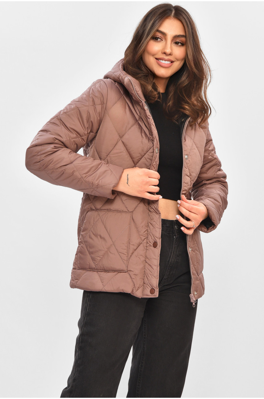 Куртка жіноча демісезонна кольору мокко 8870 205110 Куртка жіноча демісезонна кольору мокко 8870 205110