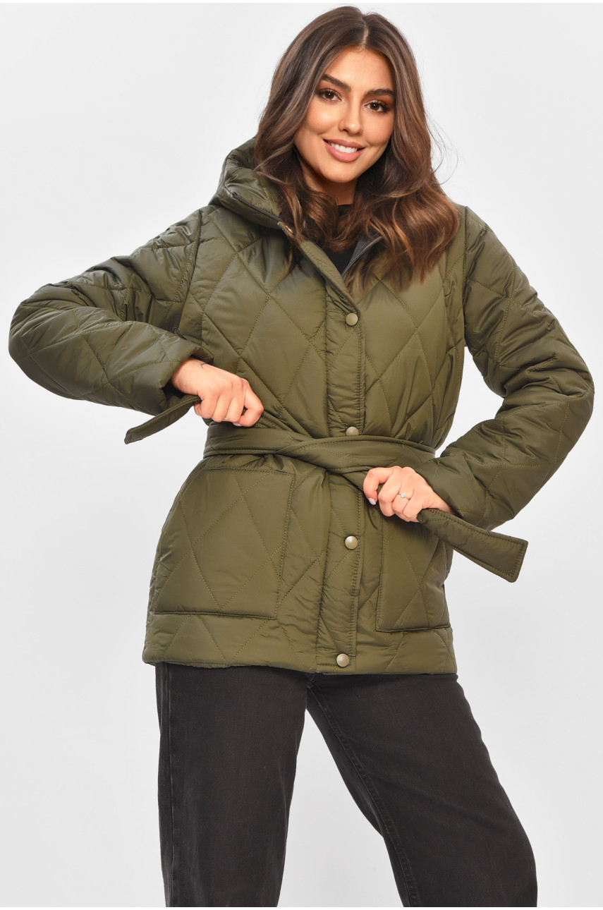 Куртка жіноча демісезонна кольору хакі 8870 205111 Куртка жіноча демісезонна кольору хакі 8870 205111