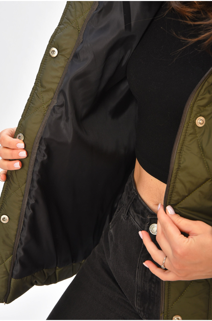 Куртка жіноча демісезонна кольору хакі 8870 205111 Куртка жіноча демісезонна кольору хакі 8870 205111