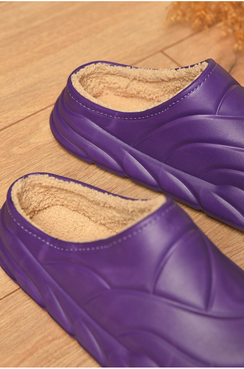 Калоші жіночі без задника утеплені бузкового кольору N-101 205115