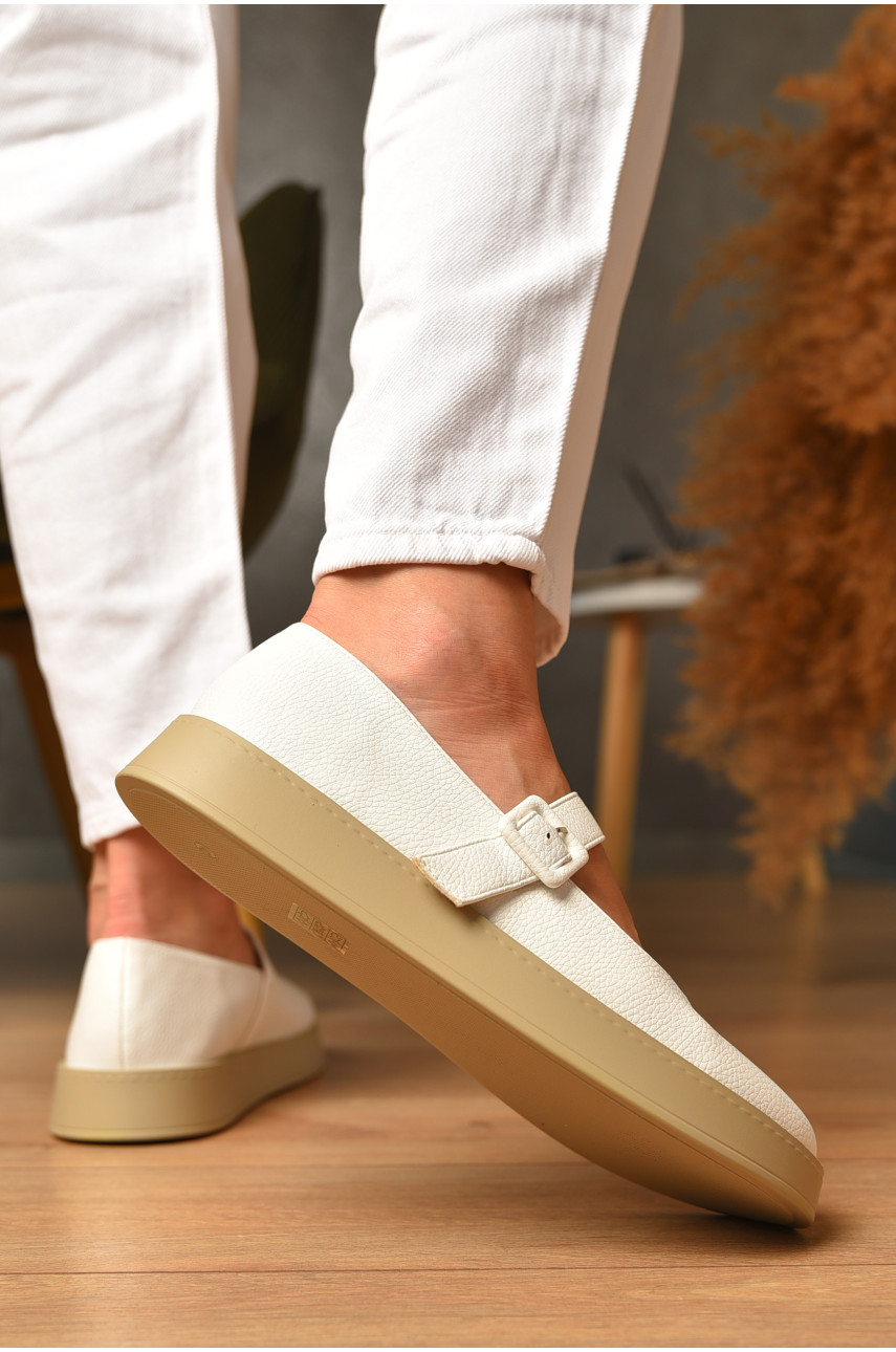 Лофери жіночі білого кольору Е396-3 205134