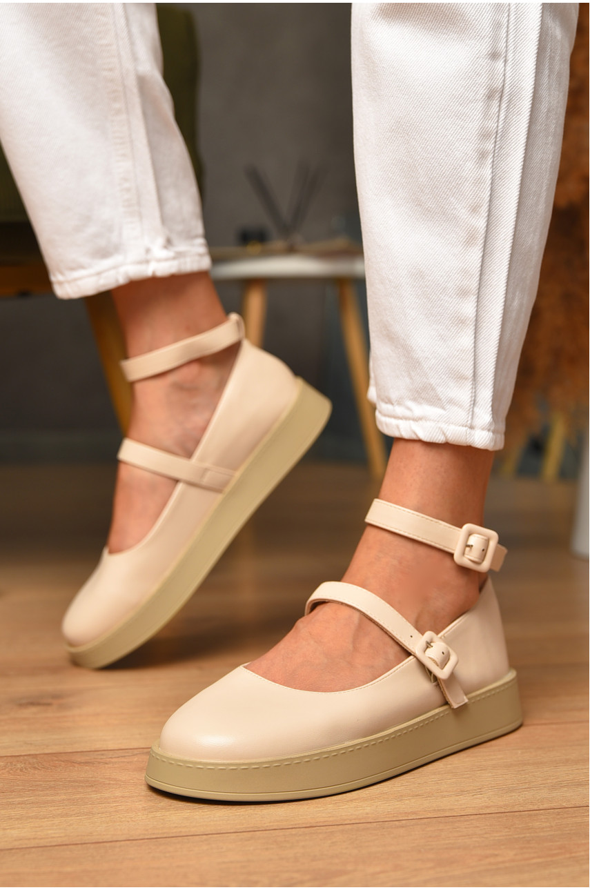 Лофери жіночі бежевого кольору Е397-5 205136