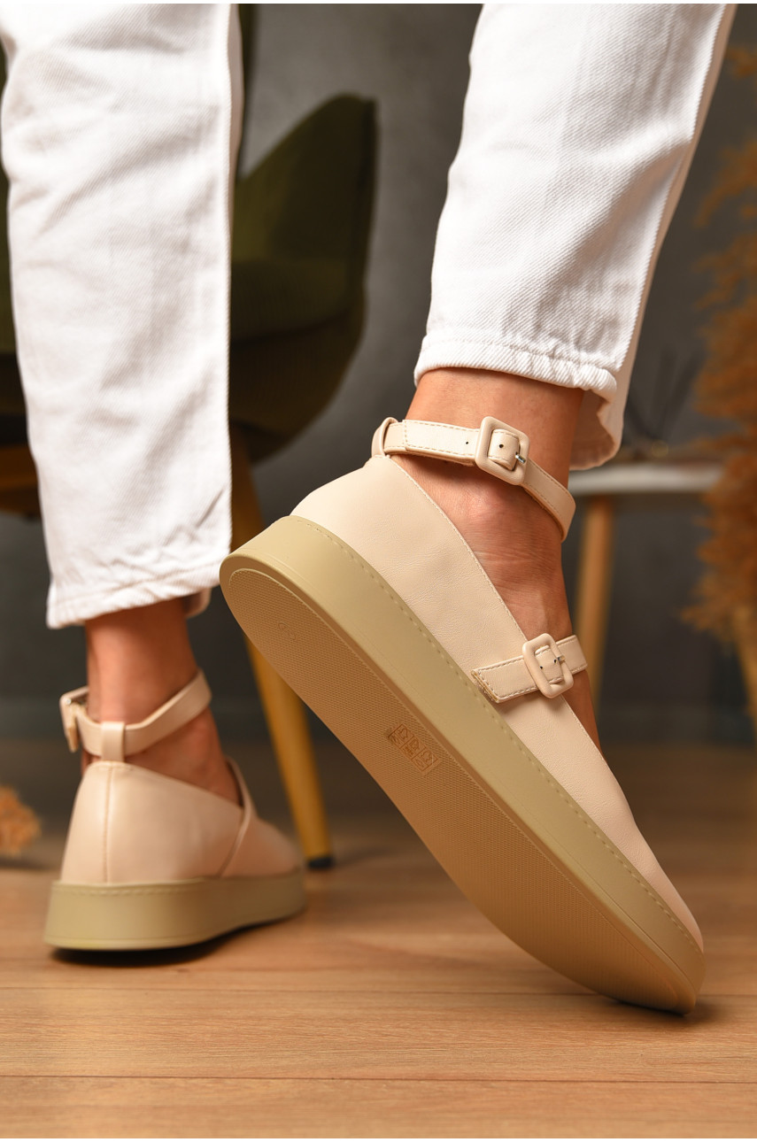 Лофери жіночі бежевого кольору Е397-5 205136