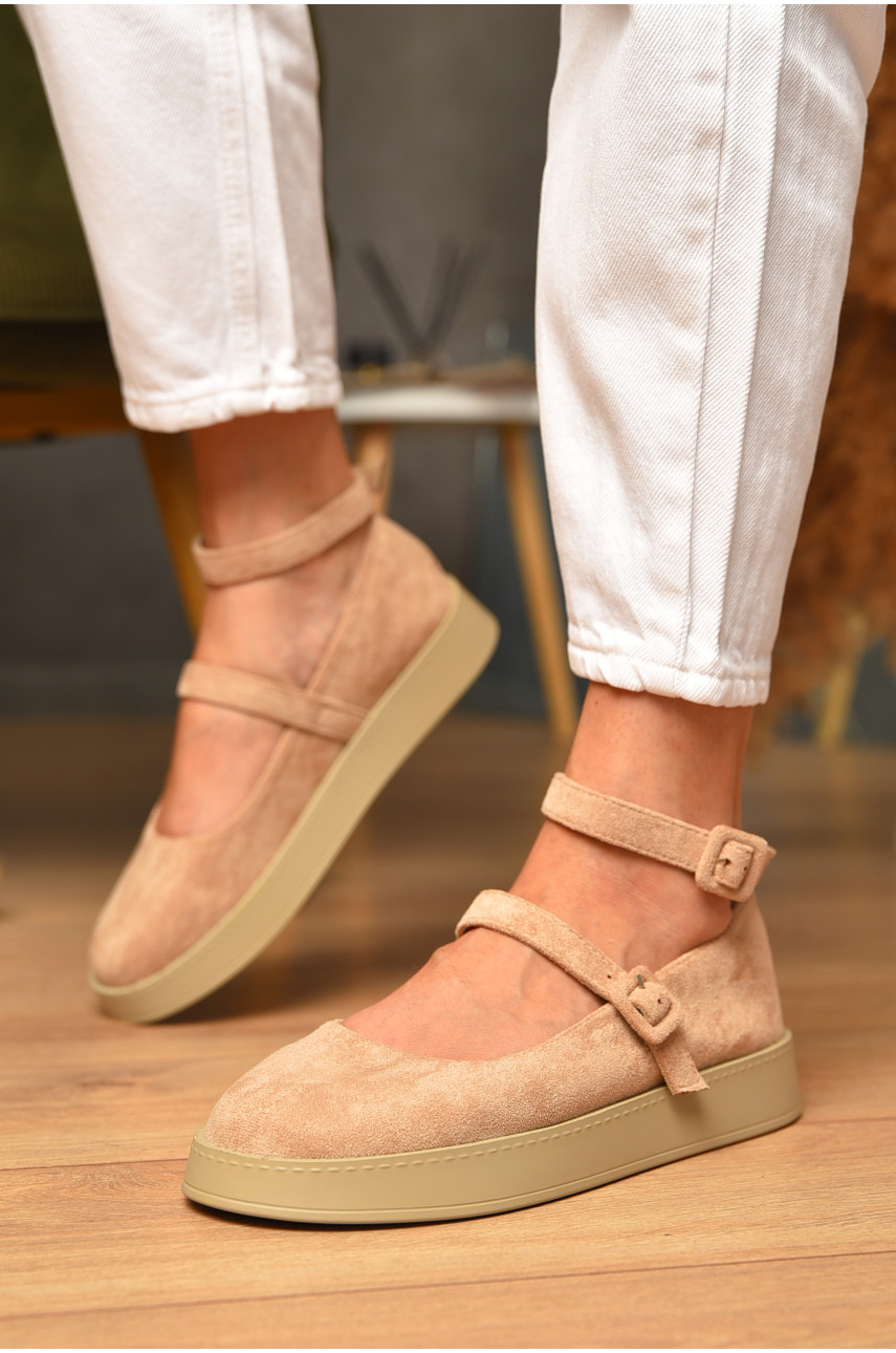 Лофери жіночі бежевого кольору Е397-2 205137