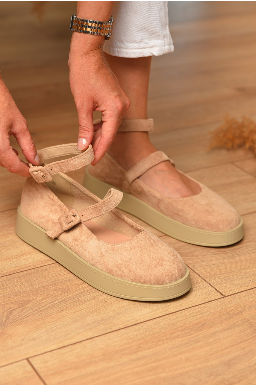 Лофери жіночі бежевого кольору Е397-2 205137