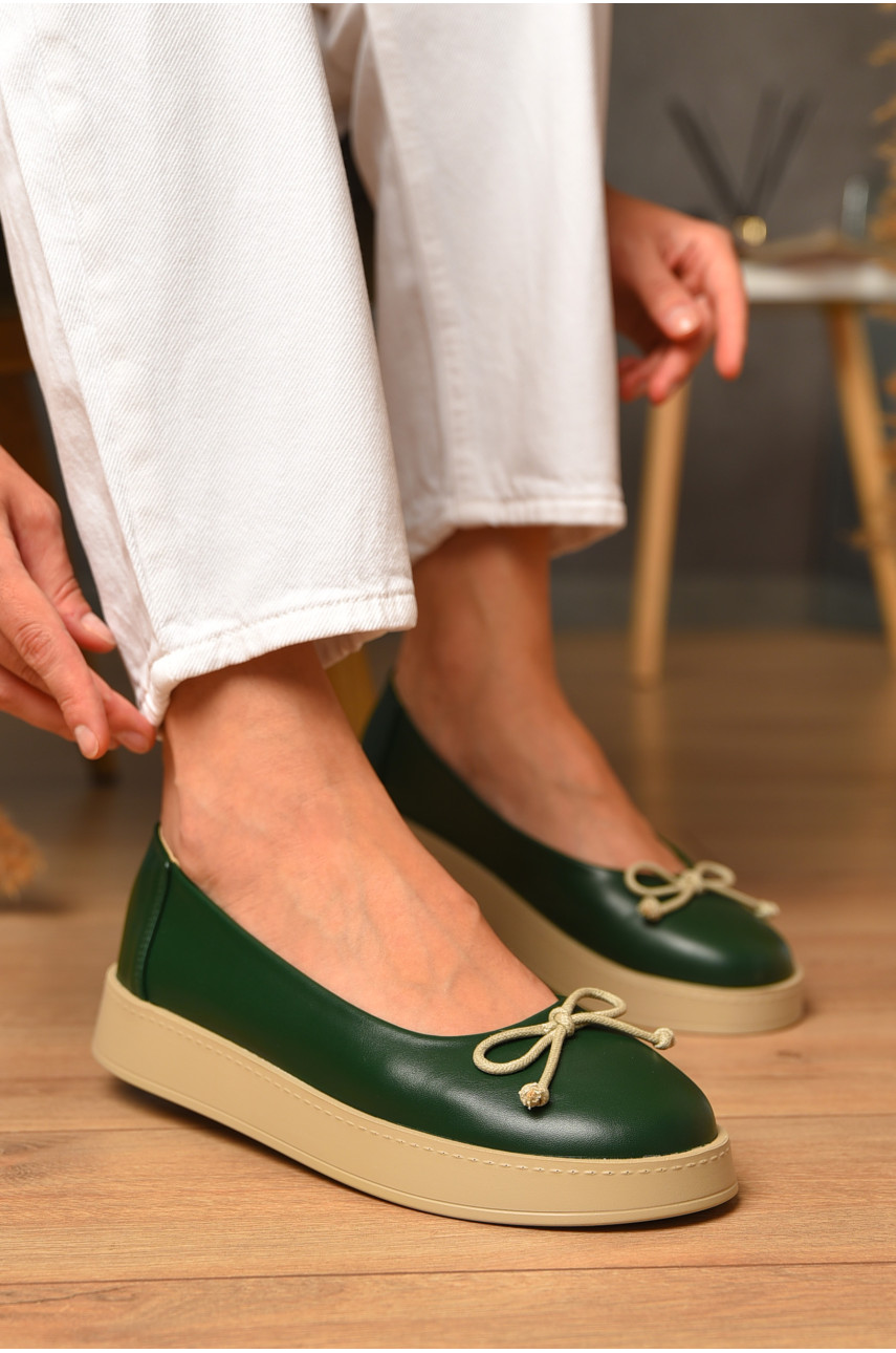 Лофери жіночі темно-зеленого кольору Е371-5 205138