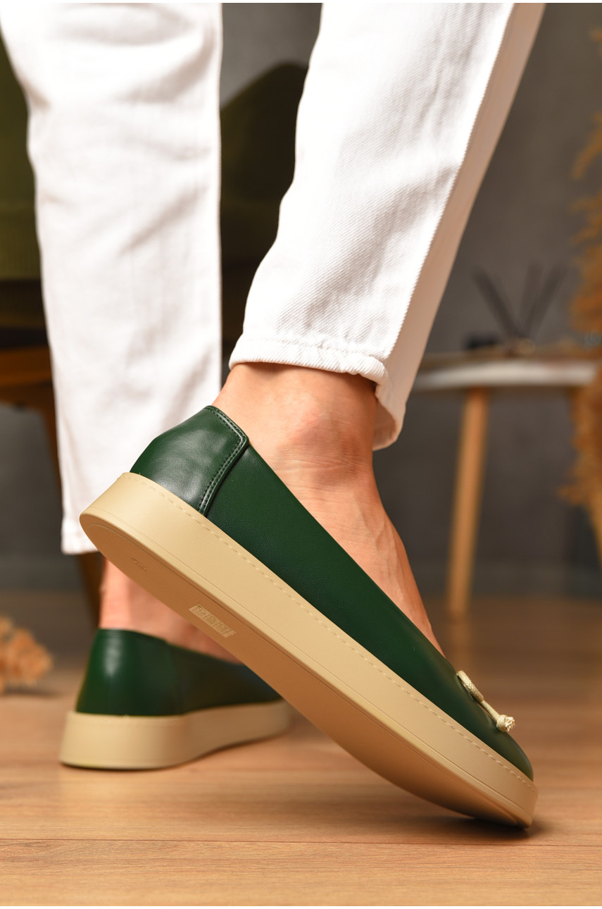 Лофери жіночі темно-зеленого кольору Е371-5 205138