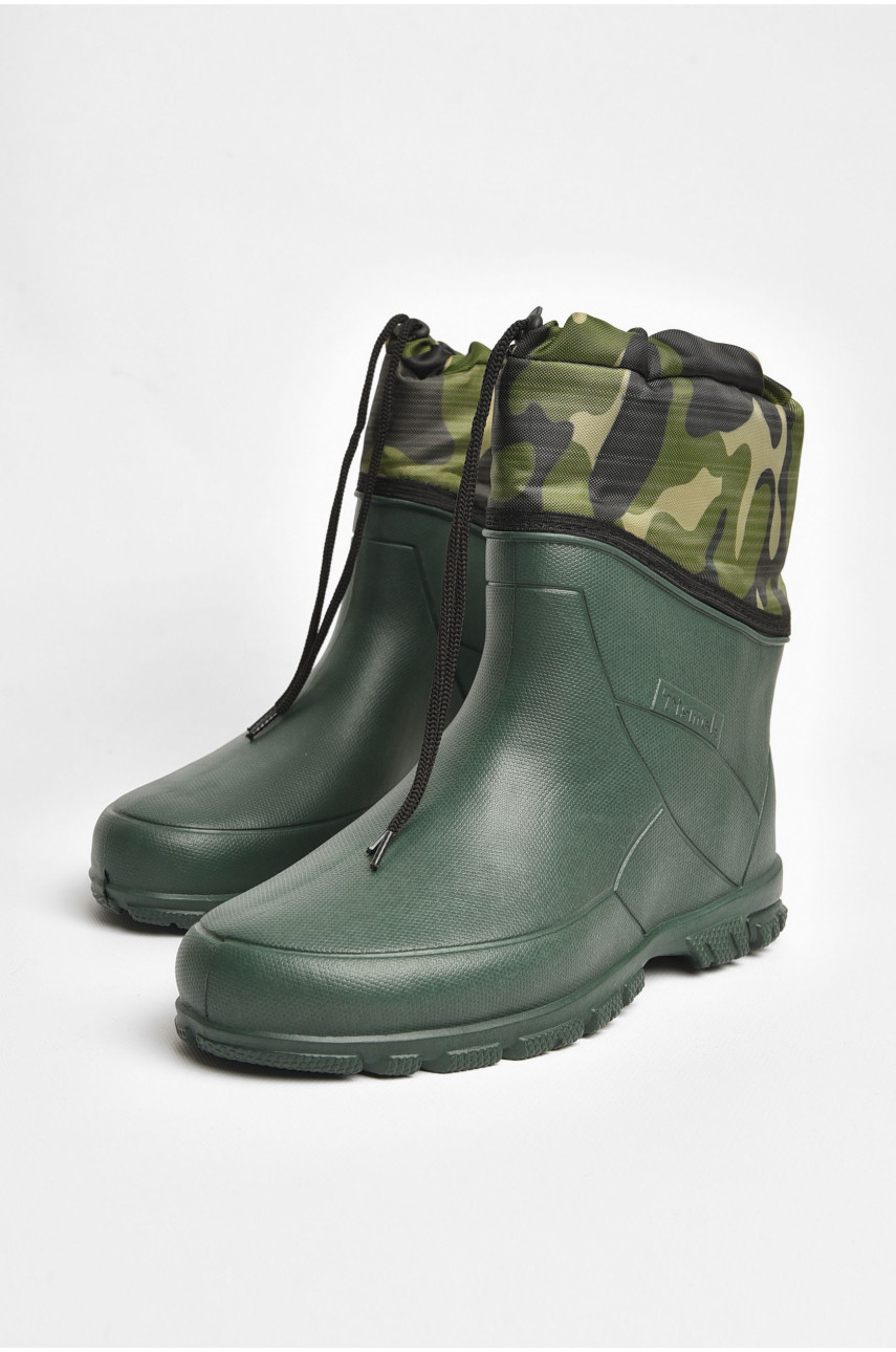 Полусапоги мужские пена со съемным носком цвета хаки вставка 205150