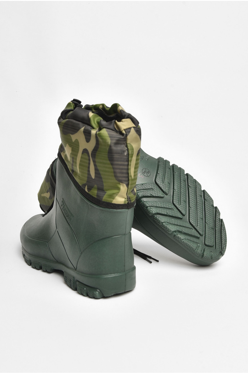 Півчоботи чоловічі піна зі з`ємною шкарпеткою кольору хаки вставка 205150