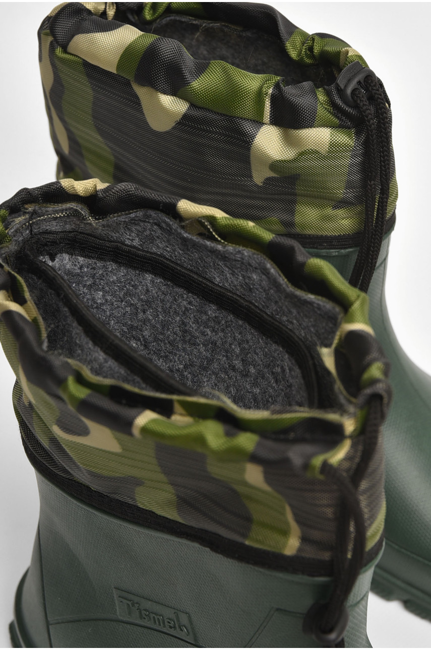 Півчоботи чоловічі піна зі з`ємною шкарпеткою кольору хаки вставка 205150