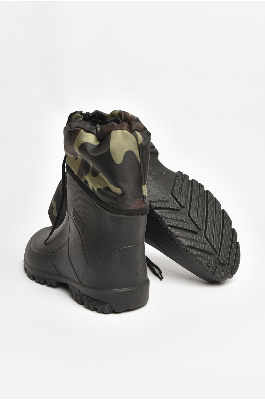 Півчоботи чоловічі піна зі з`ємною шкарпеткою чорного кольору вставка 205151