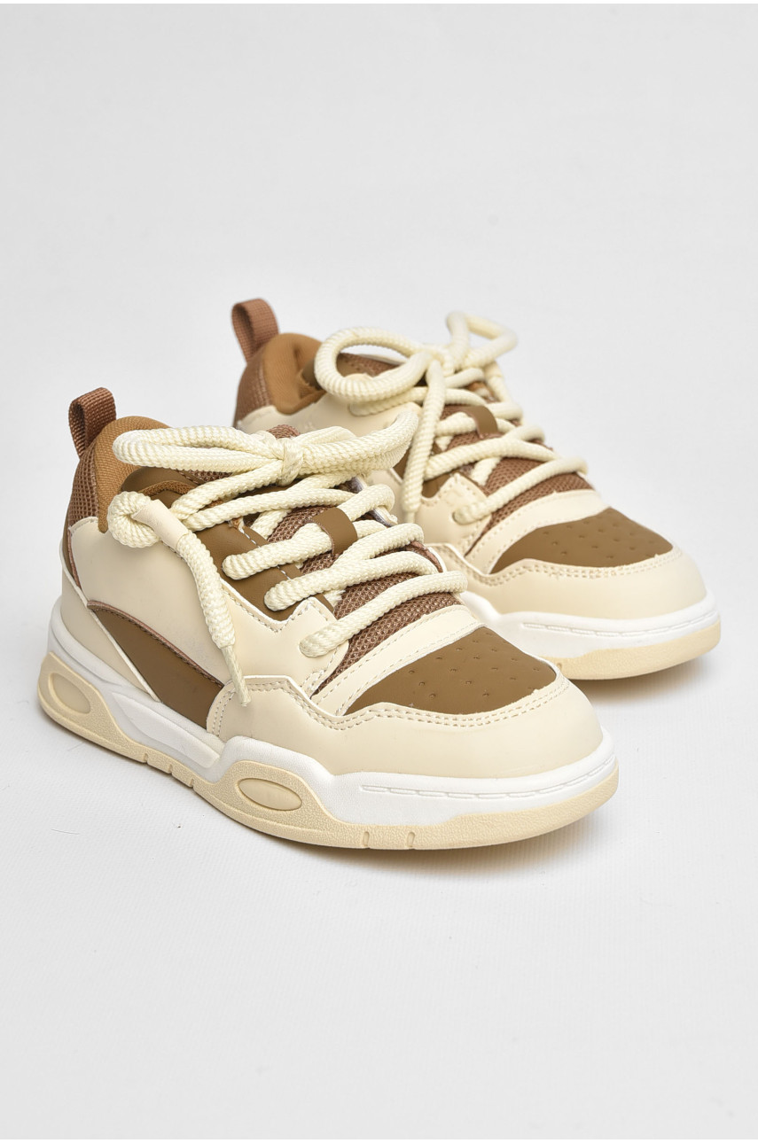 Кроссовки детские для мальчика светло-бежевого цвета 3295-3С 205154