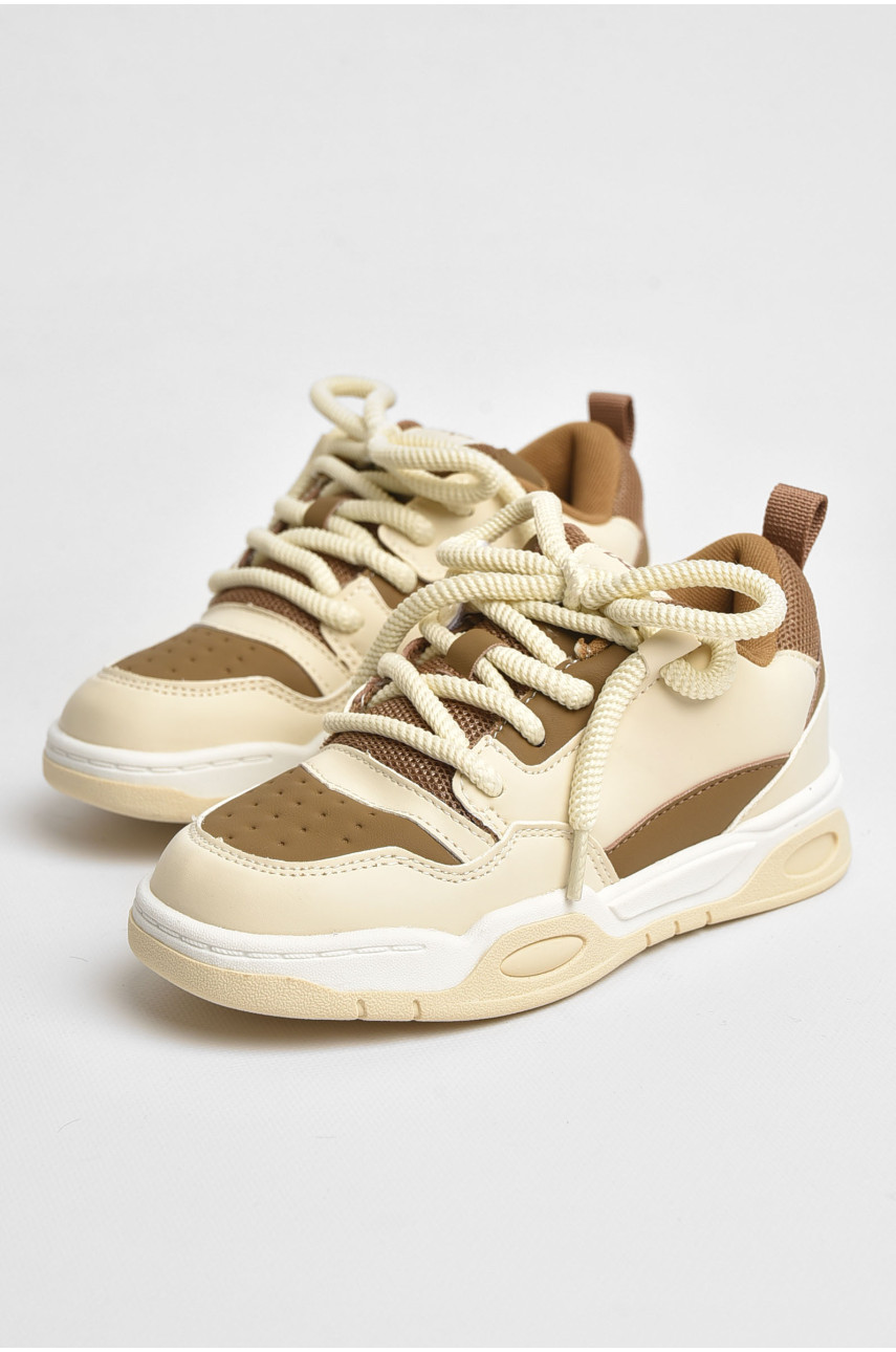 Кроссовки детские для мальчика светло-бежевого цвета 3295-3С 205154