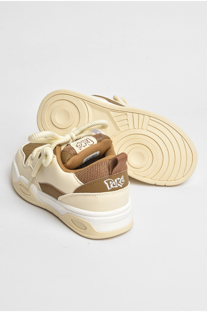 Кроссовки детские для мальчика светло-бежевого цвета 3295-3С 205154