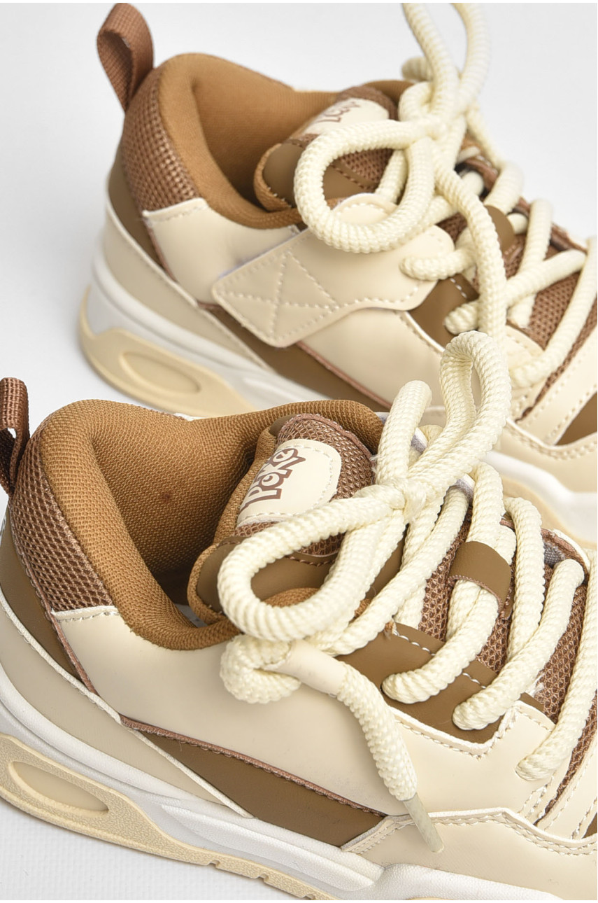 Кроссовки детские для мальчика светло-бежевого цвета 3295-3С 205154
