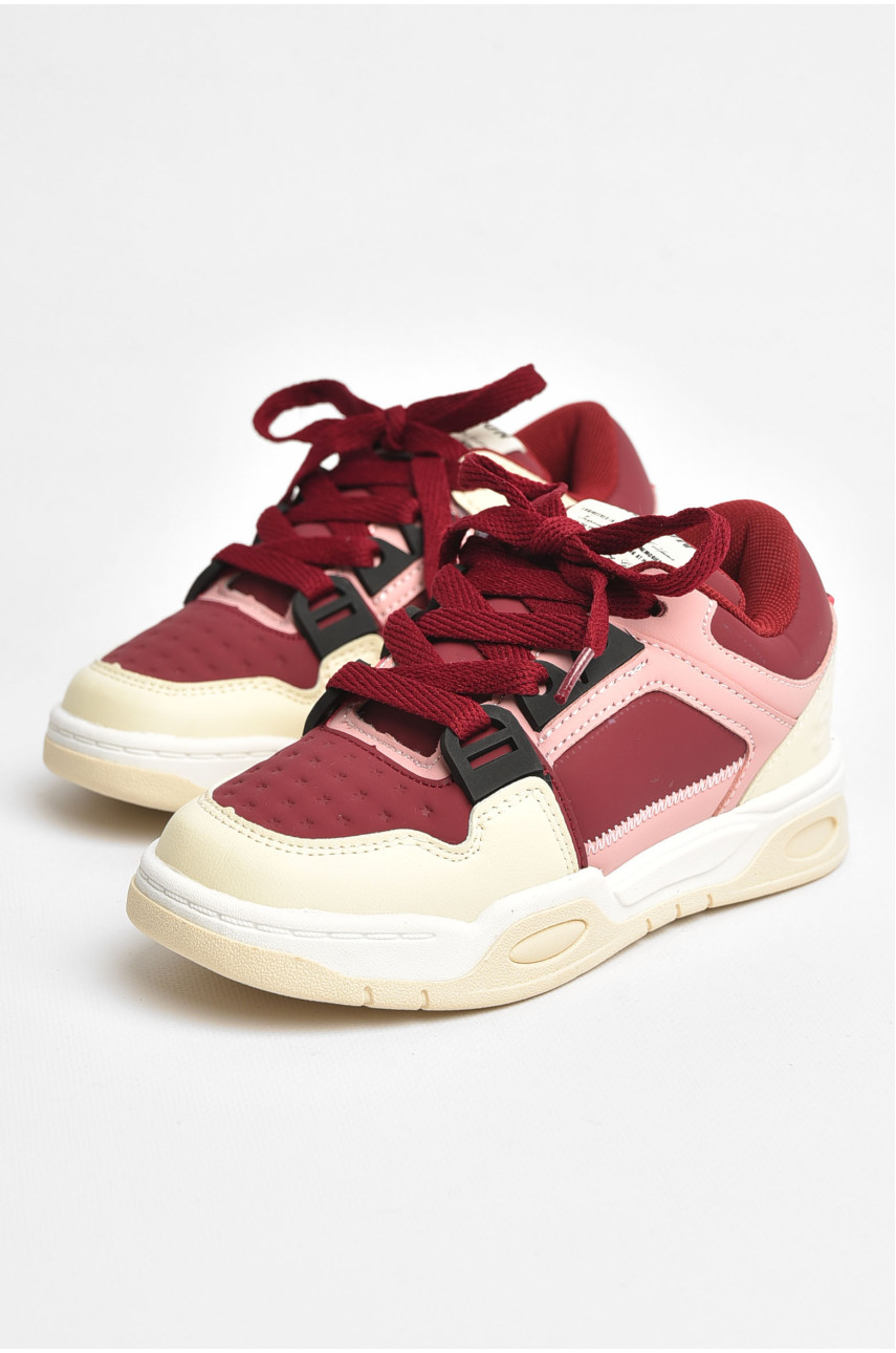 Кроссовки детские для мальчика бордового цвета 3332-3С 205156