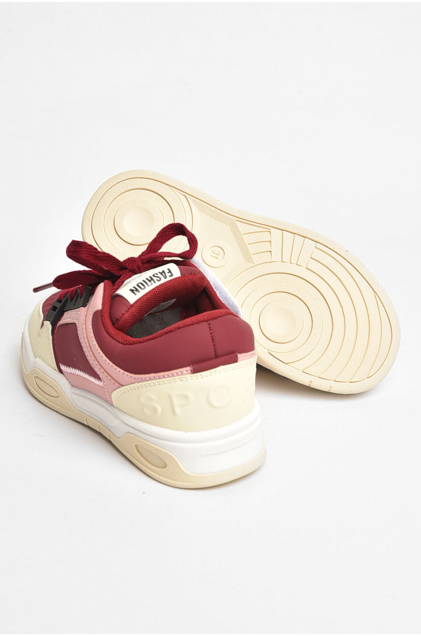 Кроссовки детские для мальчика бордового цвета 3332-3С 205156 Кроссовки детские для мальчика бордового цвета 3332-3С 205156