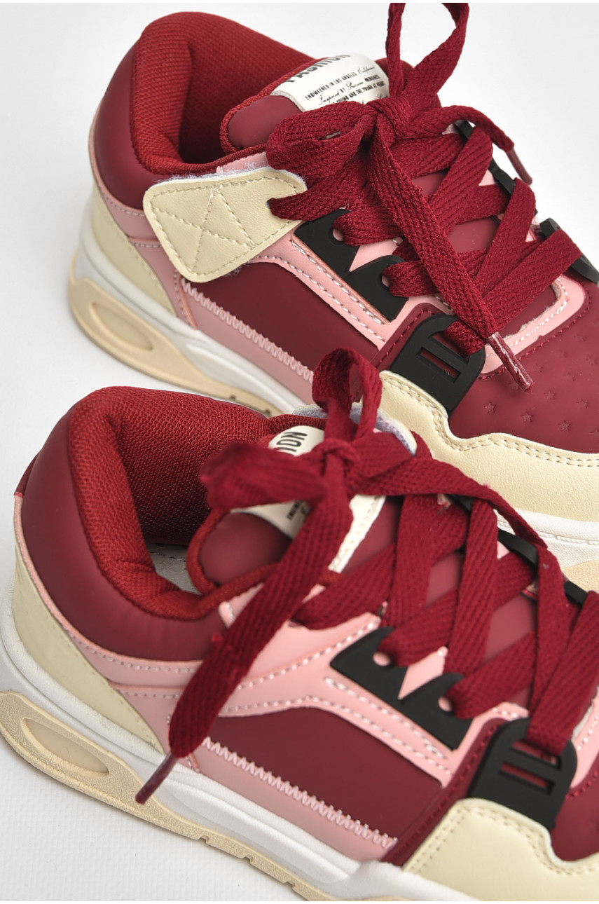 Кроссовки детские для мальчика бордового цвета 3332-3С 205156 Кроссовки детские для мальчика бордового цвета 3332-3С 205156