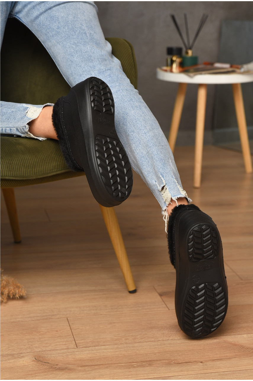 Калоші жіночі на хутрі чорного кольору МГ-01м 205162 Калоші жіночі на хутрі чорного кольору МГ-01м 205162