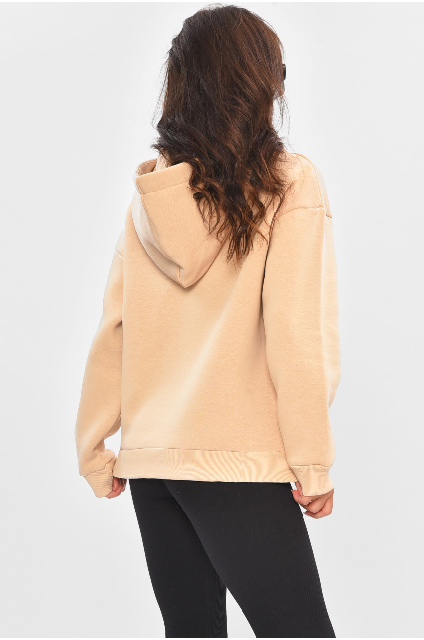 Худи женское на флисе светло-бежевого цвета 354 205190