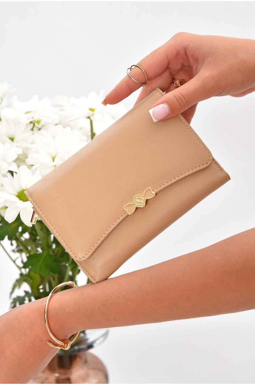 Кошелек женский из экокожи бежевого цвета LY6338-003 205211