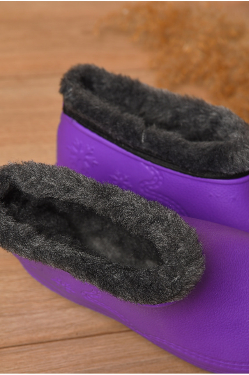 Галоши женские на меху фиолетового цвета 205223