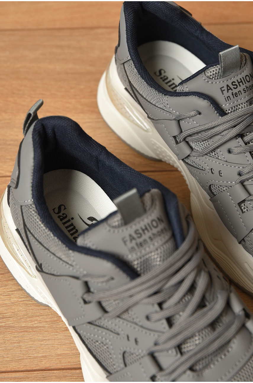 Кроссовки женские серого цвета на шнуровке 1818-2 205231