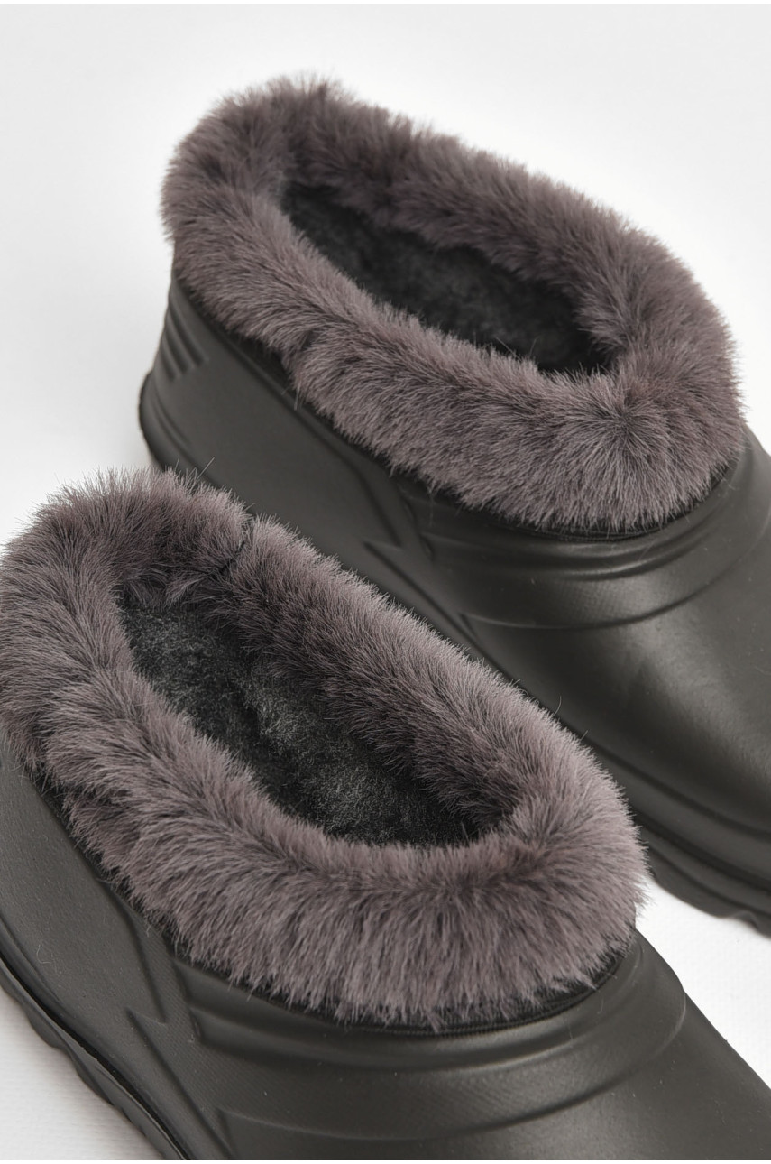 Галоші дитячі на флісі чорного кольору Payas 205237