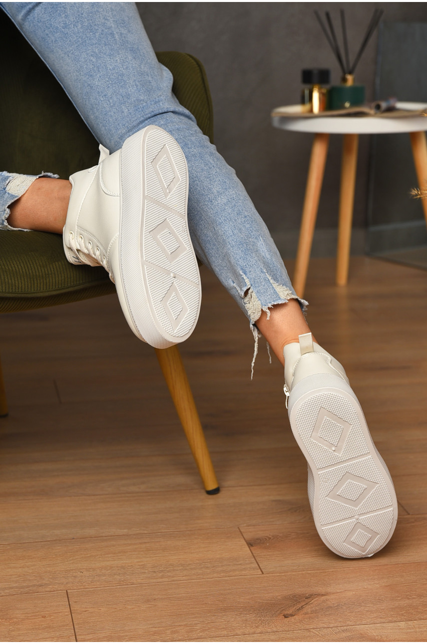 Ботинки женские демисезонные светло-бежевого цвета RF 1578 205241