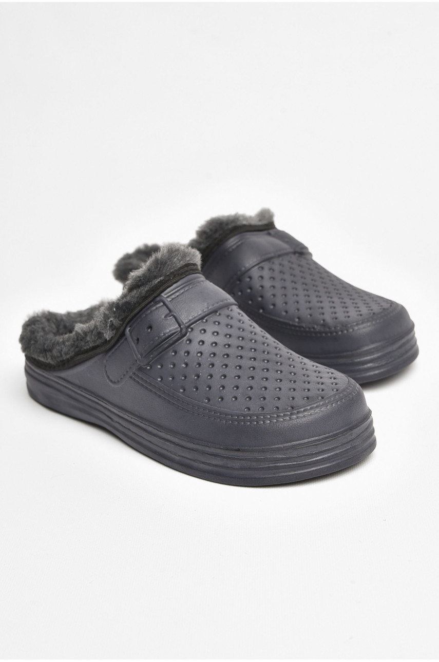 Сабо мужские на меху темно-синего цвета 205246