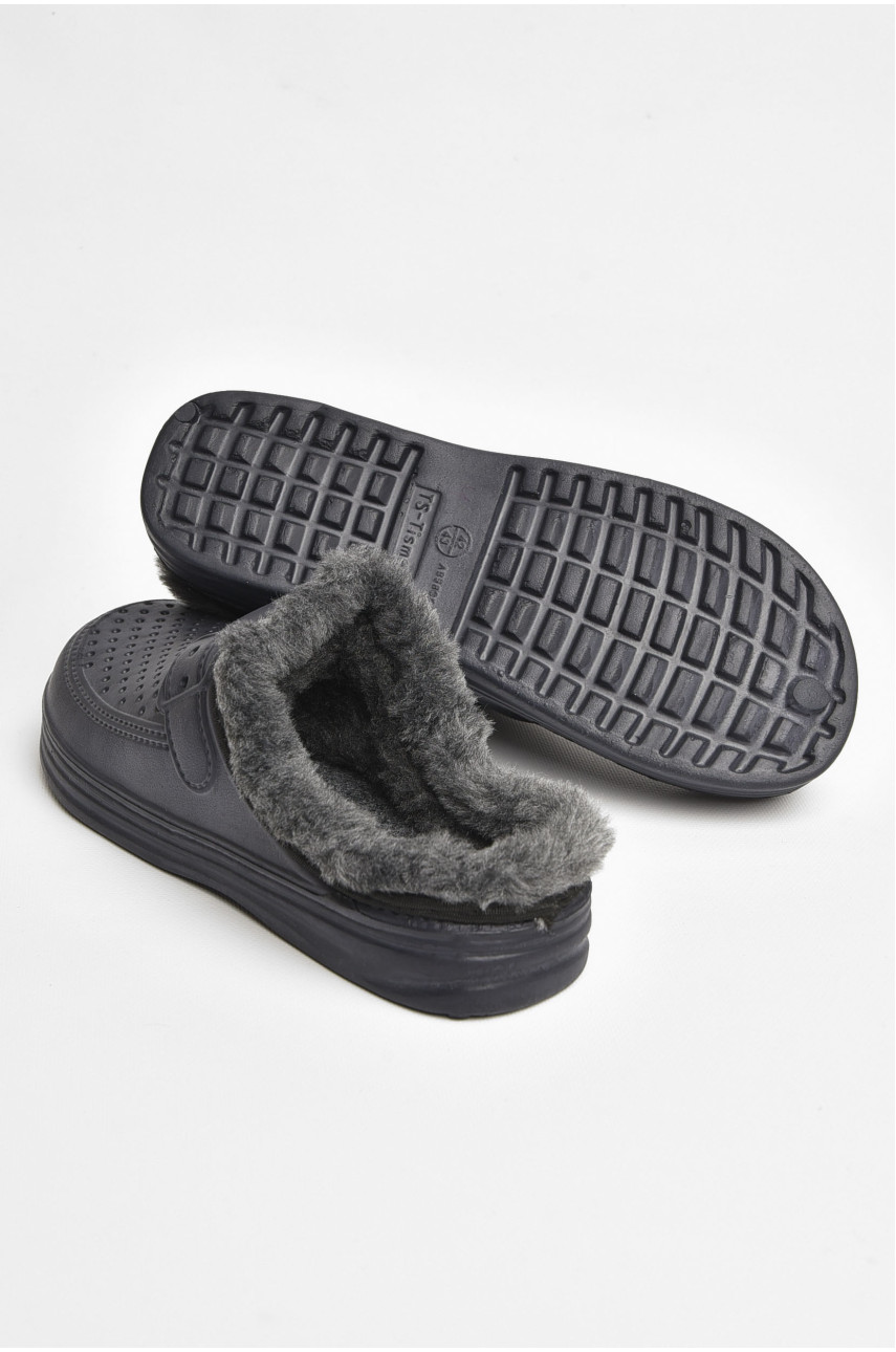 Сабо мужские на меху темно-синего цвета 205246
