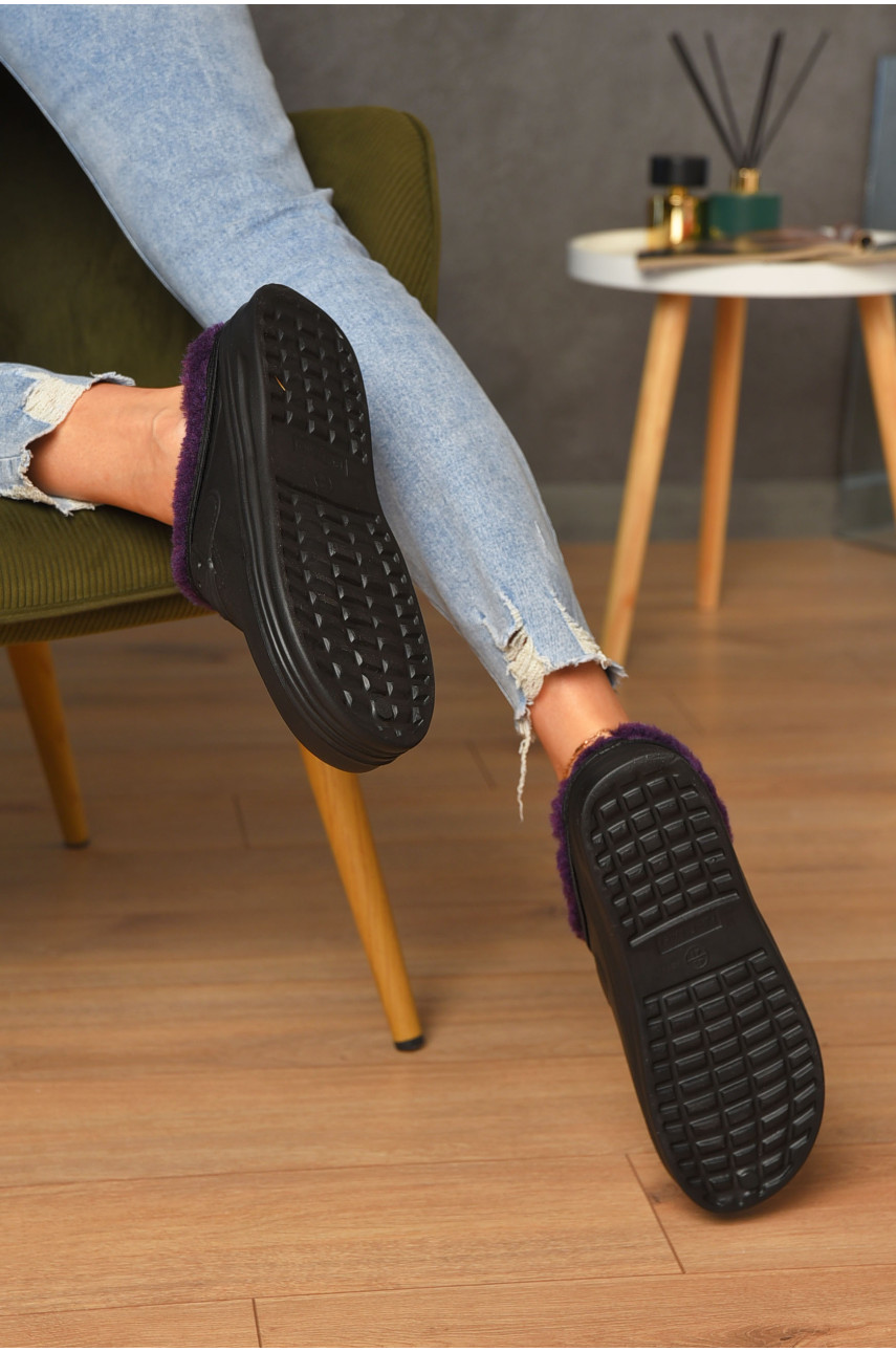 Сабо женские пена на меху черного цвета 205251