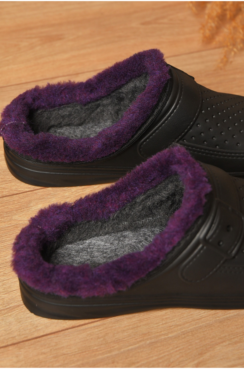 Сабо женские пена на меху черного цвета 205251