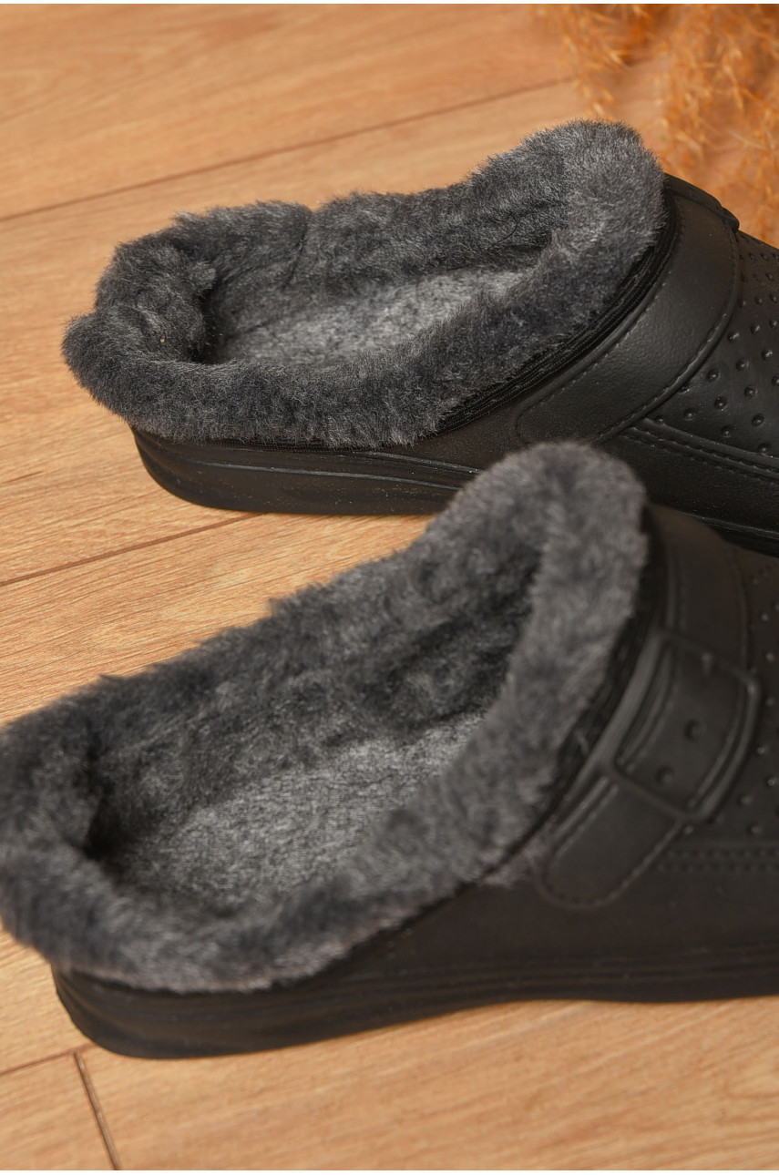 Сабо женские пена на меху черного цвета 205253