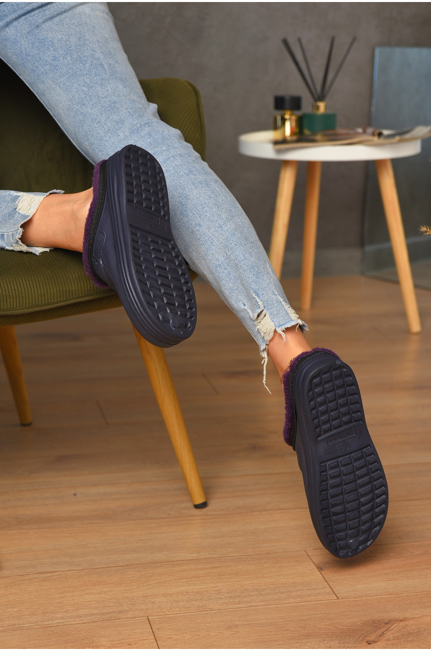 Сабо женские пена на меху синего цвета 205254