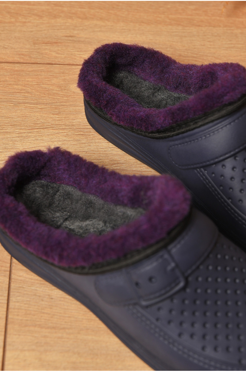 Сабо женские пена на меху синего цвета 205254