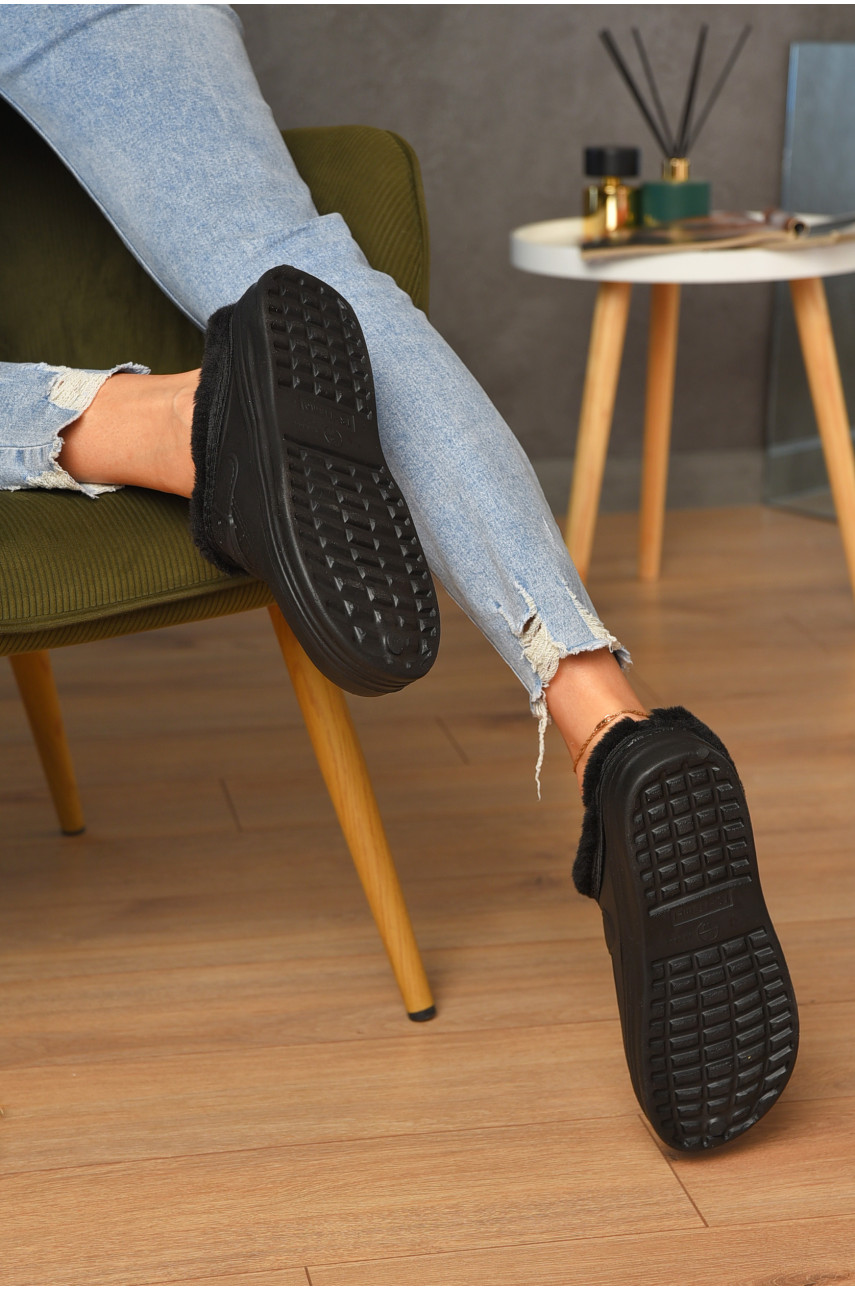 Сабо женские пена на меху черного цвета 205255