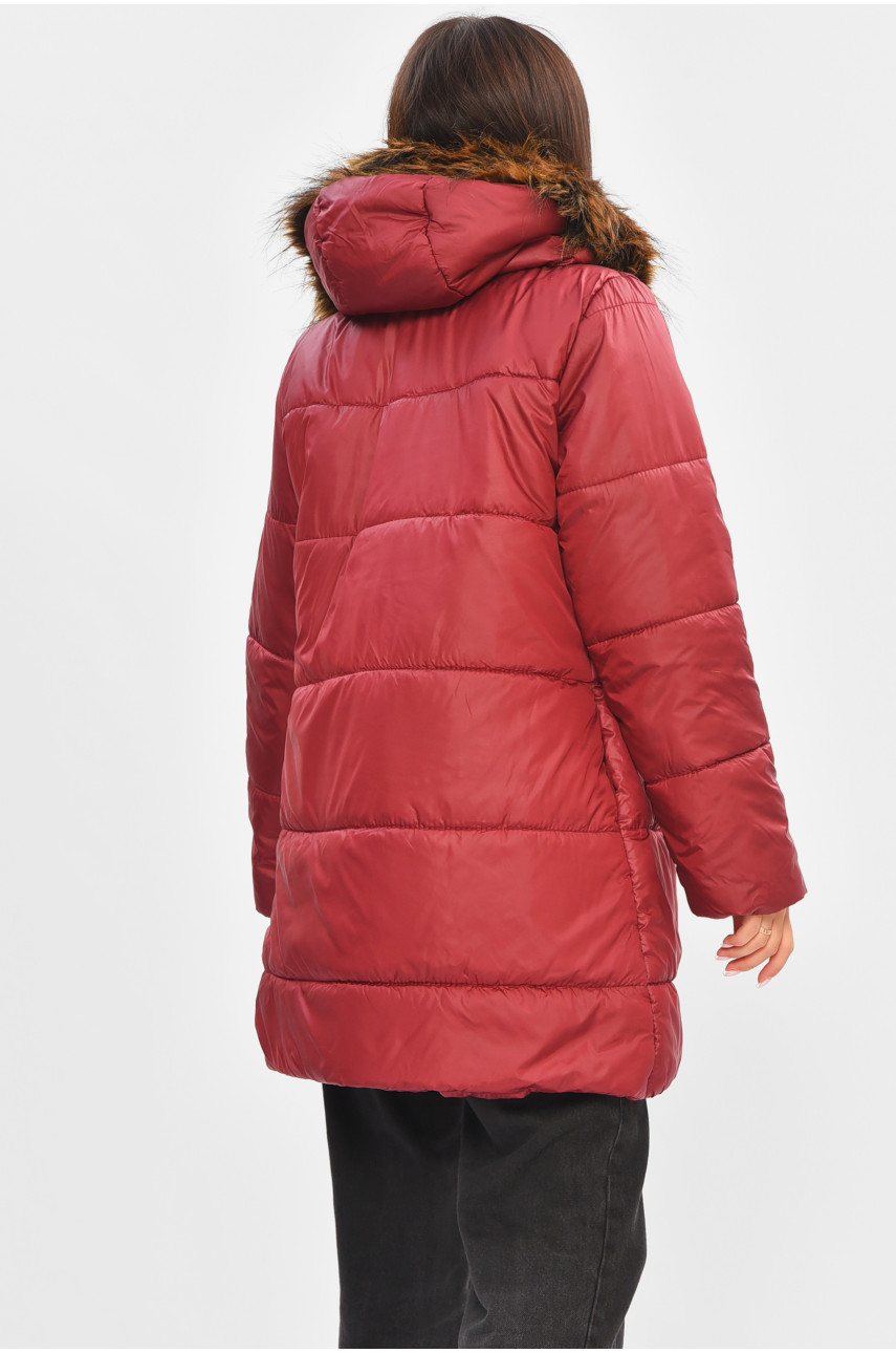 Куртка жіноча демісезонна бордового кольору 205265 Куртка жіноча демісезонна бордового кольору 205265
