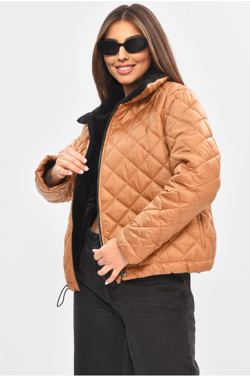 Куртка жіноча демісезонна коричневого кольору 9191 205282