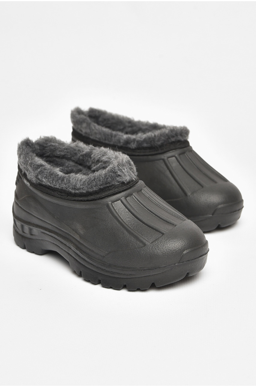 Галоші дитячі на флісі чорного кольору 2835 ежик 205293