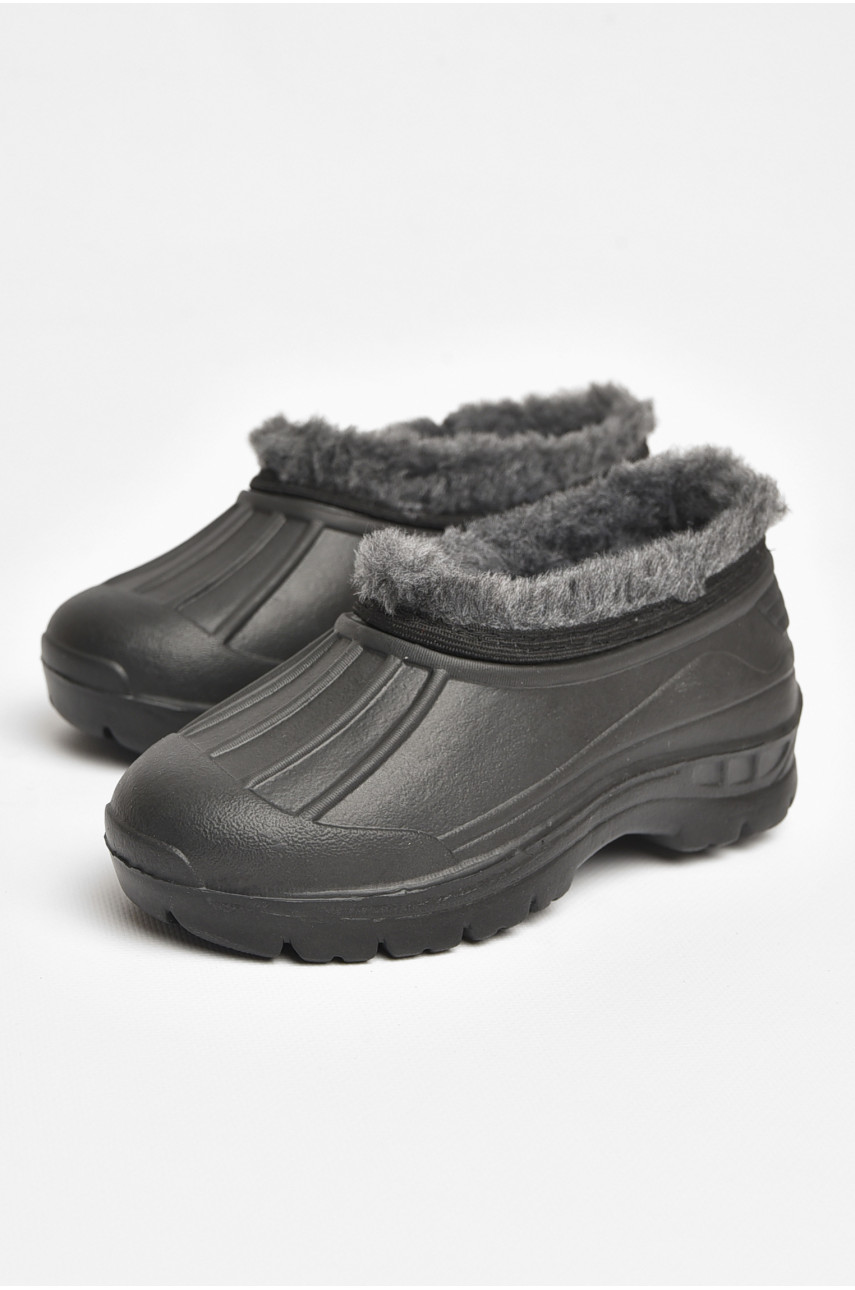 Галоші дитячі на флісі чорного кольору 2835 ежик 205293