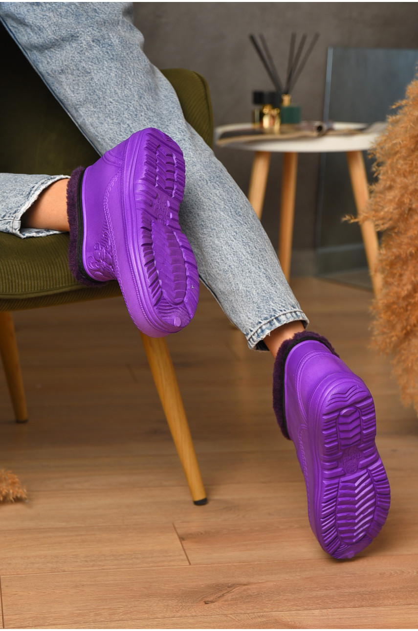 Калоші жіночі на хутрі фіолетового кольору квітка 205294 Калоші жіночі на хутрі фіолетового кольору квітка 205294