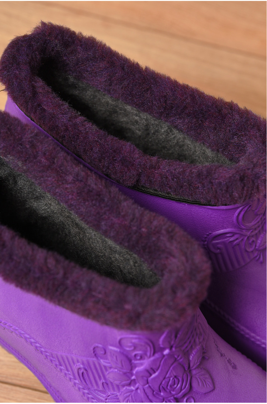 Калоші жіночі на хутрі фіолетового кольору квітка 205294 Калоші жіночі на хутрі фіолетового кольору квітка 205294