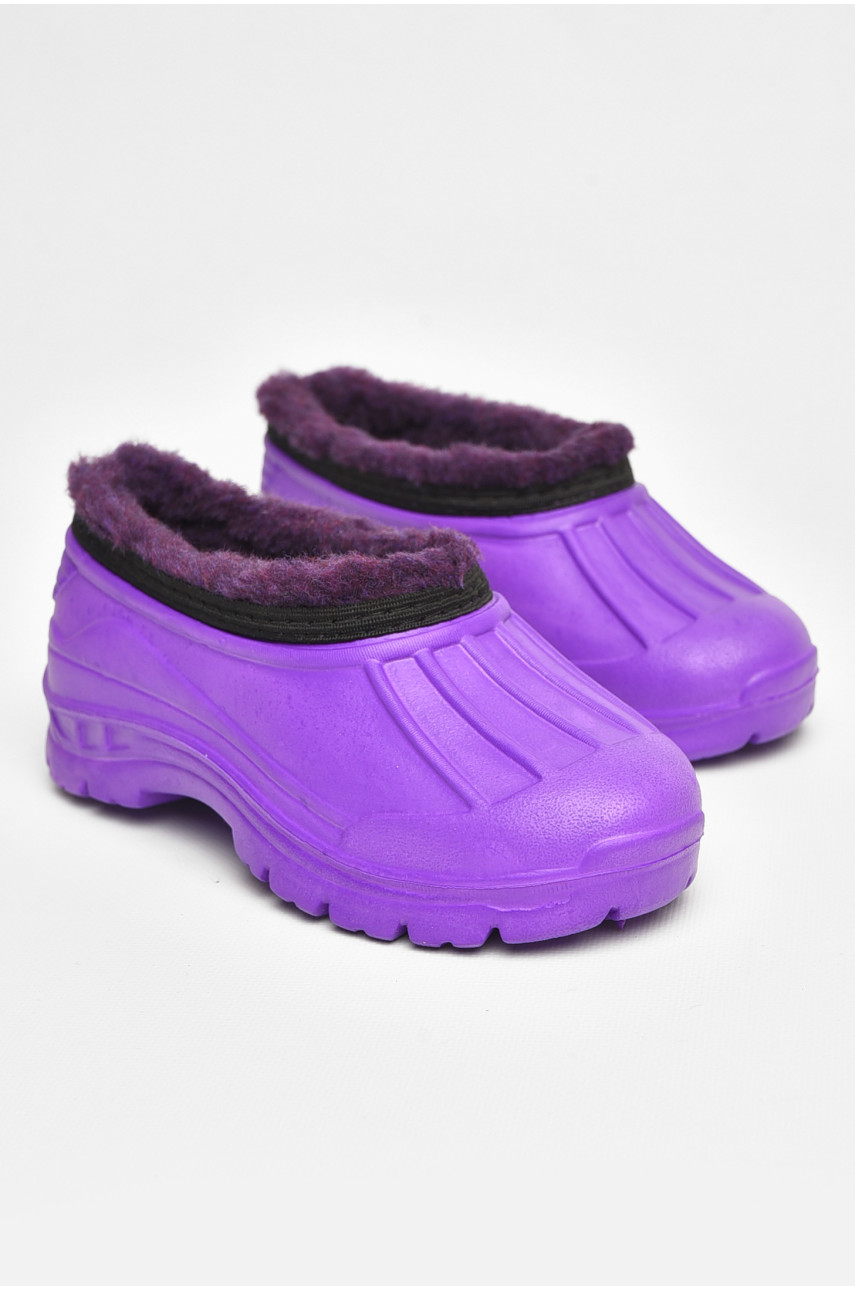 Галоші дитячі на флісі фіолетового кольору 2835 ежик 205296