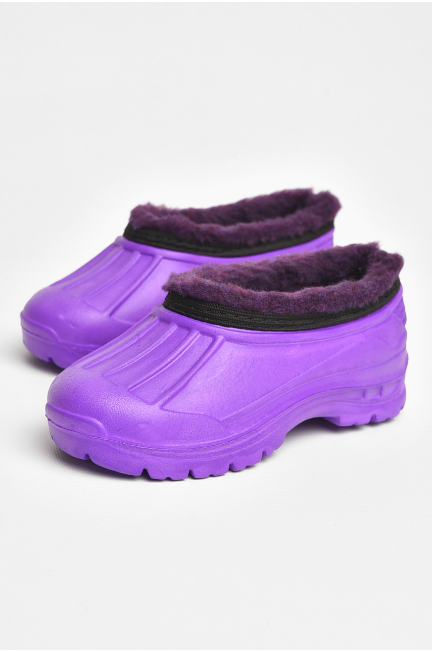 Галоші дитячі на флісі фіолетового кольору 2835 ежик 205296